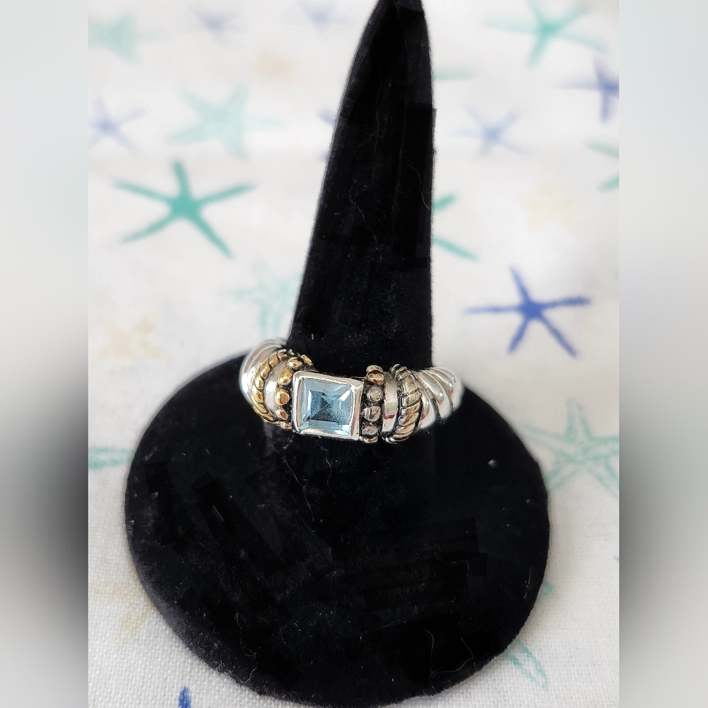 Sterling silver ring with aqua stone